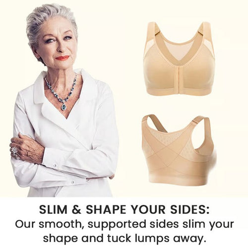 🔥LAST DAY 50% OFF--Front closure design, easy to put on and take off,Multifunctional Support Shaping Posture Corrector Wireless bra (with adjustable shoulder straps)
