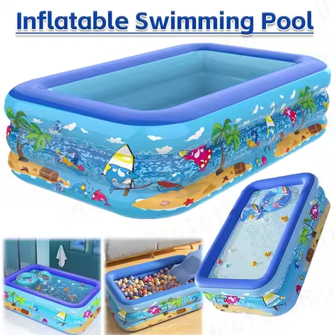 Inflatable Swimming Pool Cartoon Pattern Framed Swimming Pool Baby Bath Bathtub for Summer Outdoor Indoor