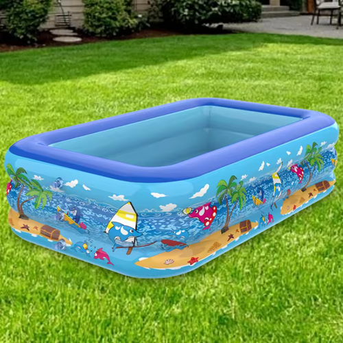 Inflatable Swimming Pool Cartoon Pattern Framed Swimming Pool Baby Bath Bathtub for Summer Outdoor Indoor