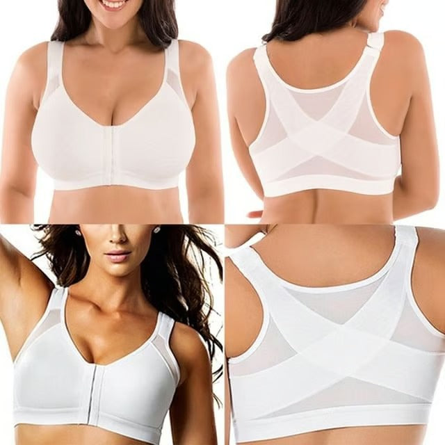 🔥LAST DAY 50% OFF--Front closure design, easy to put on and take off,Multifunctional Support Shaping Posture Corrector Wireless bra (with adjustable shoulder straps)